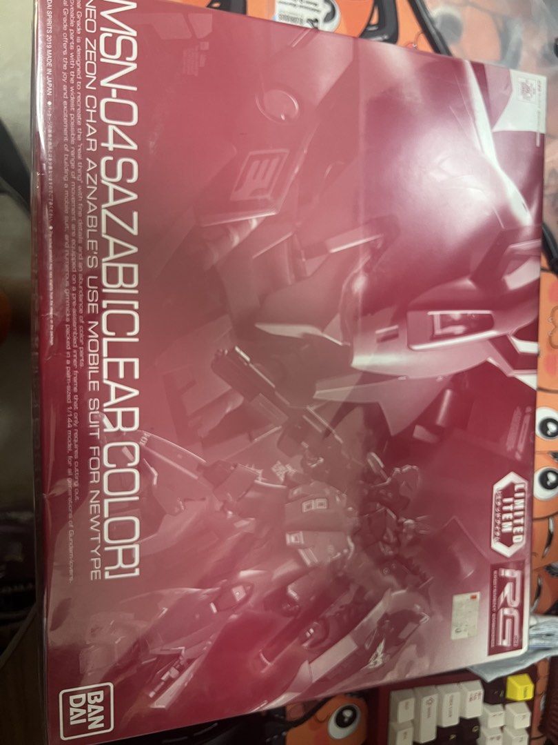 Pbandai rg clear sazabi (Category: Gundam & Model Kits) located in Manila. Submitted by patily (Listing ID 1451193868, Image 1). Description: - Limited Edition RG Kit - Brand New and Sealed Box Pbandai RG Clear Sazabi Sealed. 3200 Last price already..