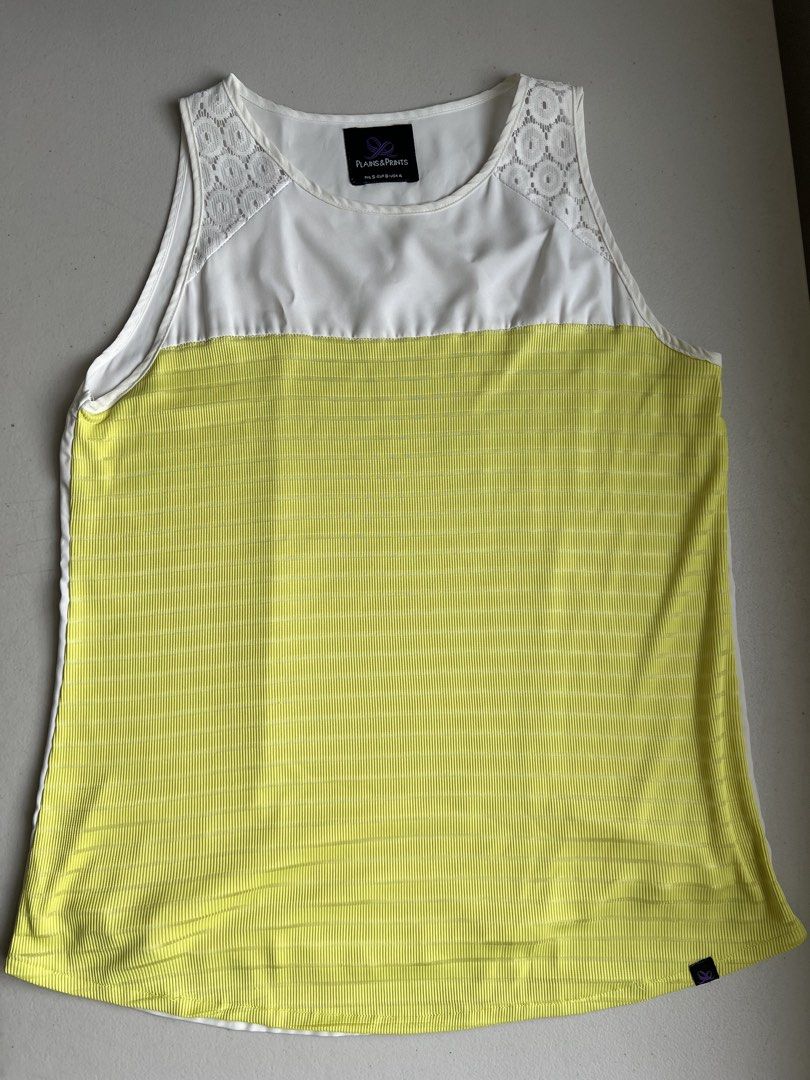 Plains & Prints Lime Lace Trim Tank Top (Category: Sleeveless) located in Quezon City. Submitted by thesharedit (Listing ID 1451139819, Image 1). Description: See photos for dimensions.