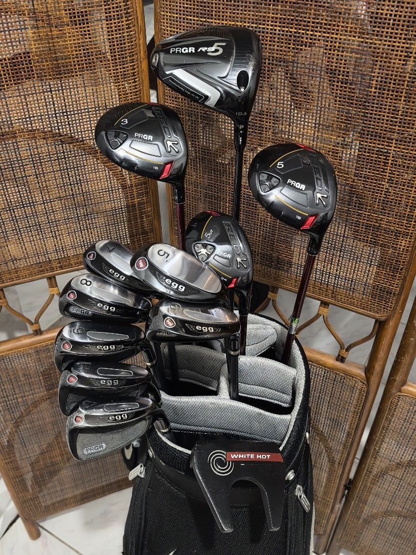 PRGR GOLF SET FOR BEGINNERS (Category: Golf) located in Caloocan City. Submitted by ace2729 (Listing ID 1451292699, Image 2). Description: PRGR GOLF SET FOR BEGINNERS DRIVER: PRGR RS5 2020 MODEL 10.5° R FLEX WOOD: PRGR RED 2019 MODEL #3-16° #5-19° UTILITY: PRGR RED 2019 MODEL #5-24° M-35 (SR) PRGR EGG IRONS 5,6,7,8,9,P,A & ODYSSEY WHITE HOT PRO PUTTER GRAPHITE SHAFT M-40 (R) BAG: NIKE ALL ARE IN EXCELLENT CONDITION 💸 43,000 LOCATION: PUNTURIN VA