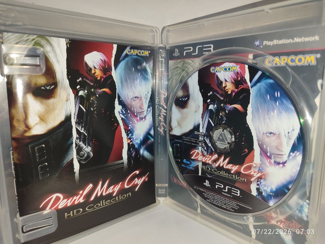 PS3 - Devil May Cry HD Collection (PRE-LOVED) "R3" (Category: PlayStation) located in Mendez-Nunez. Submitted by sf2_gameshop (Listing ID 1451158393, Image 3). Description: PLEASE READ The disc contains Devil May Cry games parts 1 to 3. CONDITION: a pre-loved item, in very good condition. Tested working. It comes with a game manual. GENRE: Action-adventure, hack and slash MODE: Single-player REGION: 3 - Asia VOICE: English TEXT: English MANUAL: E