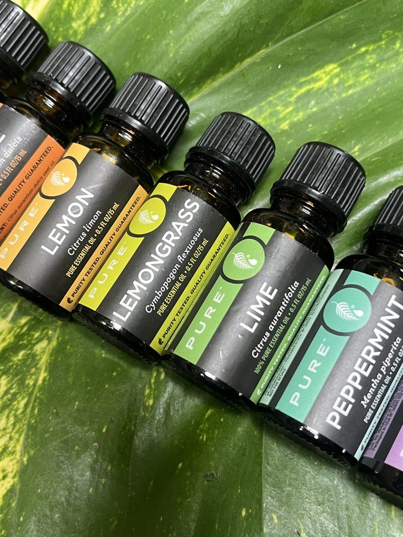 Pure Essential Oils (Melaleuca) (Category: Home Fragrance) located in Manila. Submitted by parsnip97 (Listing ID 1451176041, Image 3). Description: Super Price Drop (You can check out original price online) RFS: Bought too much 599php: Lime Lemon Orange Lemongrass Tea tree oil 999php: Lavender Peppermint Rosemary 1,499php: Geranium .