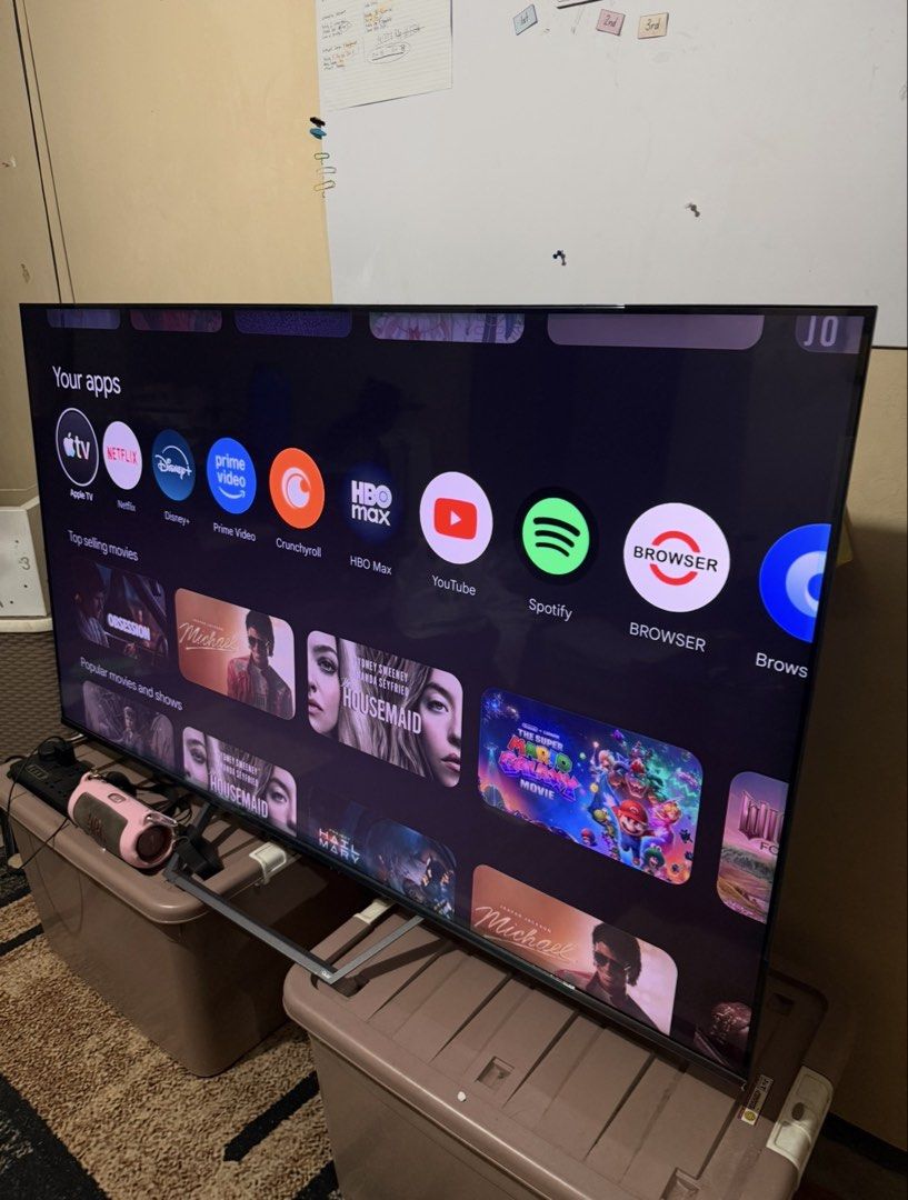 Skyworth 65” QLED Google Smart TV (Category: TV) located in Taguig. Submitted by kurtsmithc (Listing ID 1451222585, Image 3). Description: Skyworth 65” QLED Google Smart TV (65SUE9500) Step up your viewing game with this premium Skyworth QLED TV! • 65-inch Ultra HD 4K - crystal-clear resolution for movies, sports, and gaming • Quantum Dot Display - vibrant, lifelike colors that pop • Dolby Vision + HDR10 - deeper contrast and stunning brightness 