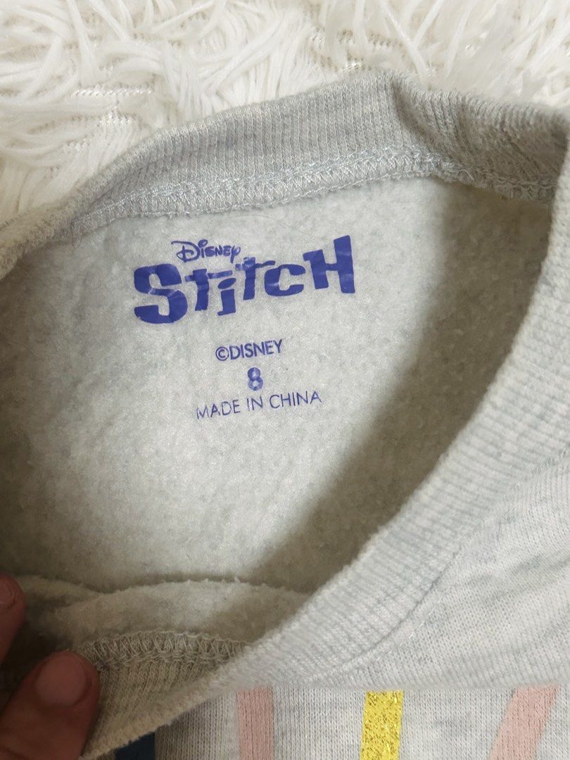 Stitch Pull over 8T (Category: Babies & Kids Fashion) located in General Trias. Submitted by Mikhails_Shop (Listing ID 1451311039, Image 3). Description: Disney 8 on tag Preloved, no issues. J&T @60.00 Loc: General Trias Cavite.
