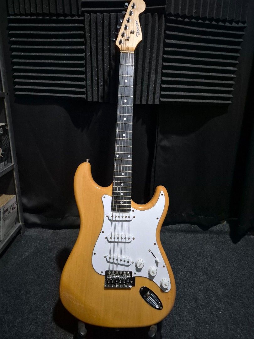 Stratocaster (ST1 Series) - Natural Finish (Category: Musical Instruments) located in Antipolo. Submitted by psycho_ocean (Listing ID 1451299594, Image 1). Description: Specification: *Body: Solid ash wood *Neck: Maple *Fingerboard: Rosewood *Frets: 22 *Pickups: S-S-S (Single-coil) *Controls: 1 volume, 2 tones, and 3-way/ 5-way switch *Bridge: 2-pivot tremolo bridge *Scale length: 25½"(648mm) *Hardware: Die-cast machine heads The following are in