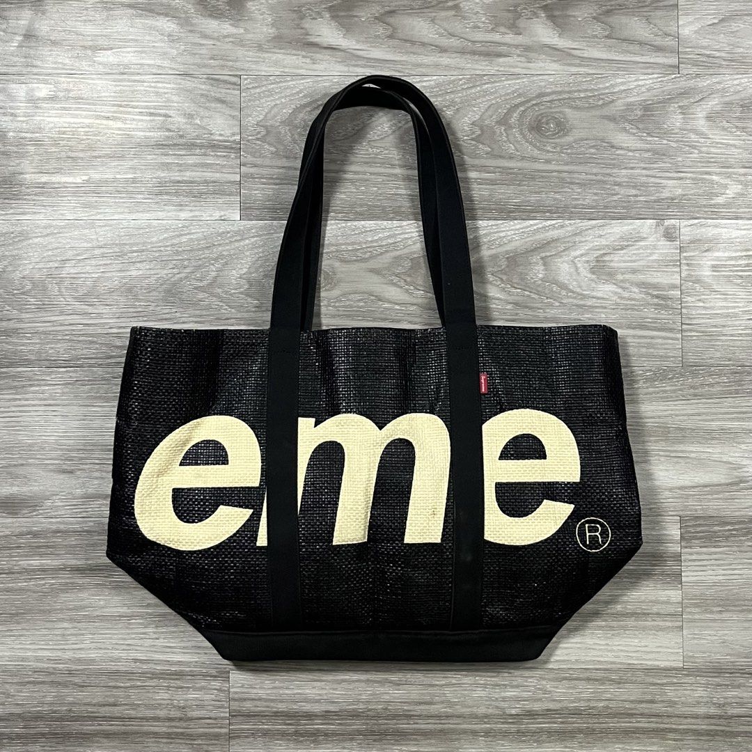 Supreme Raffia Tote Bag (Category: Luxury Bags & Wallets) located in Cebu City. Submitted by specializedgoodsitem_ (Listing ID 1451228103, Image 2). Description: very good condition sign of use details posted color may vary due to light 20’ width 13.5’ length .