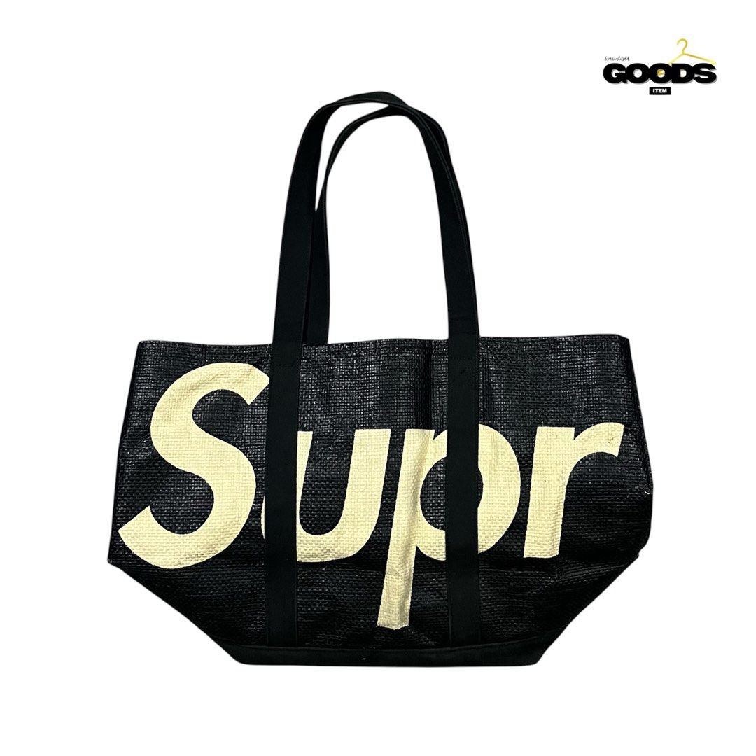Supreme Raffia Tote Bag (Category: Luxury Bags & Wallets) located in Cebu City. Submitted by specializedgoodsitem_ (Listing ID 1451228103, Image 1). Description: very good condition sign of use details posted color may vary due to light 20’ width 13.5’ length .