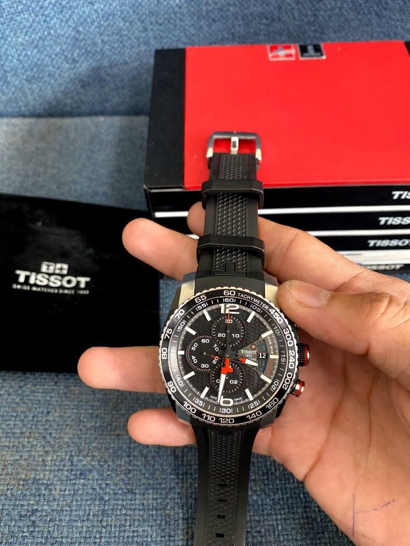 Tissot Chronograph Automatic Watch (Category: Luxury Watches) located in Dipolog. Submitted by jrluxurywatch (Listing ID 1451293860, Image 1). Description: Tissot PRS 516 Extreme T Sports -Authentic Swiss made -Automatic Chronograph movement -Reference no(T079.427.27.057.00) -Calibre (ETA C01.211) -Bezel tachymeter -Dial color: black -Luminous hands and marker -100m water resistant -Sapphire glass -Stainless steel case -Rubber strap -Case size 44