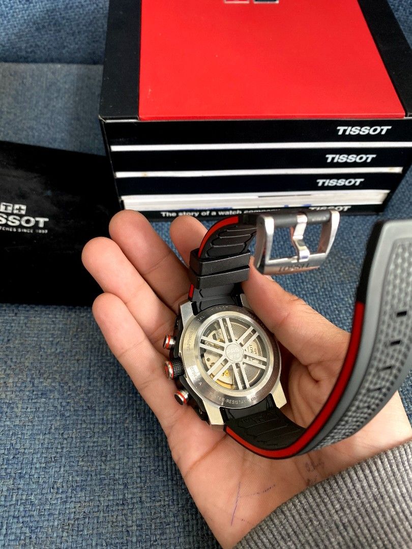 Tissot Chronograph Automatic Watch (Category: Luxury Watches) located in Dipolog. Submitted by jrluxurywatch (Listing ID 1451293860, Image 3). Description: Tissot PRS 516 Extreme T Sports -Authentic Swiss made -Automatic Chronograph movement -Reference no(T079.427.27.057.00) -Calibre (ETA C01.211) -Bezel tachymeter -Dial color: black -Luminous hands and marker -100m water resistant -Sapphire glass -Stainless steel case -Rubber strap -Case size 44