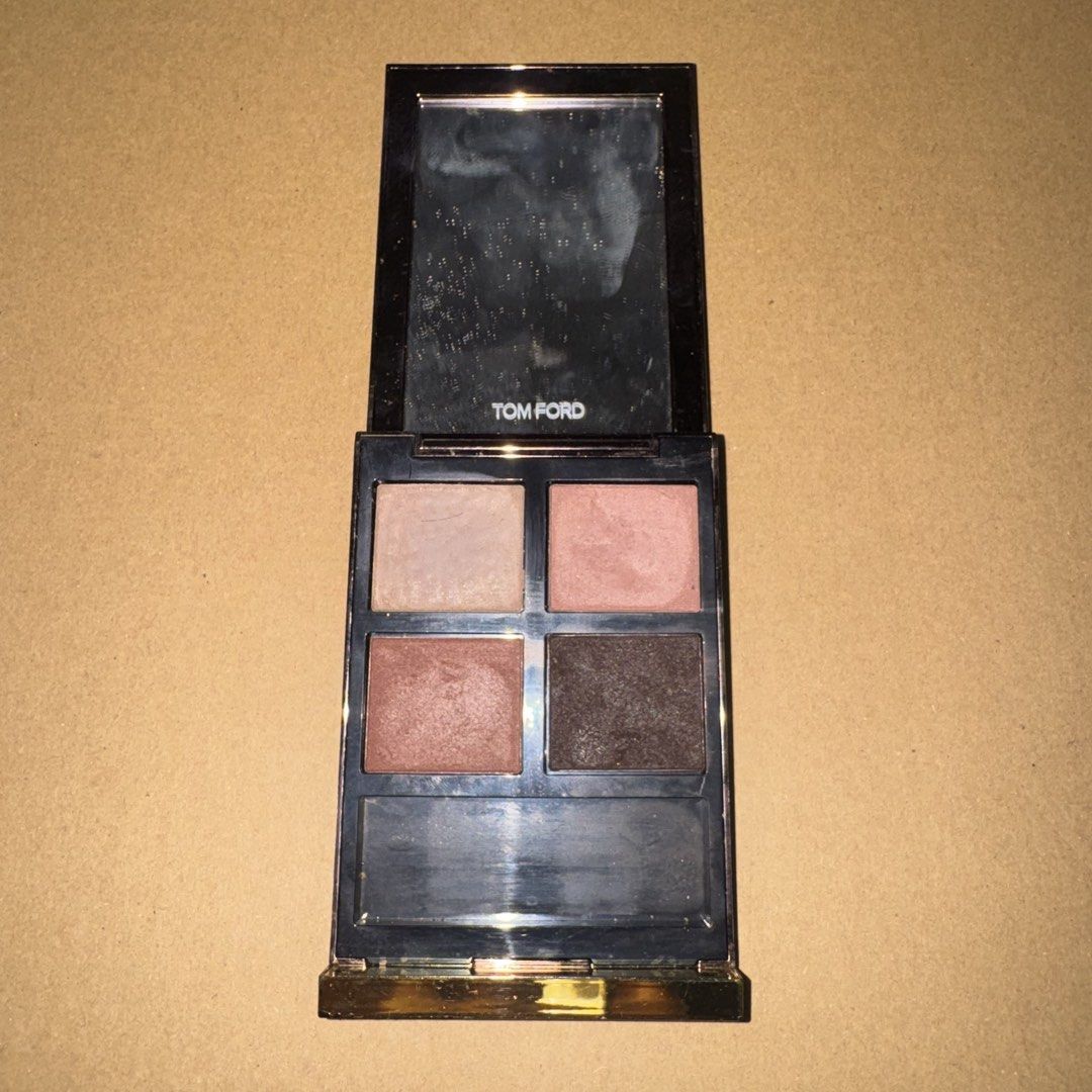 Tom Ford Eye Color Quad Eyeshadow Palette (Category: Makeup) located in Makati City. Submitted by prelovedbyj02 (Listing ID 1451232531, Image 1). Description: - Authentic Tom Ford Eyeshadow Quad - Includes four shades: light pink, shimmery taupe, rose gold, and deep brown - With built-in mirror.