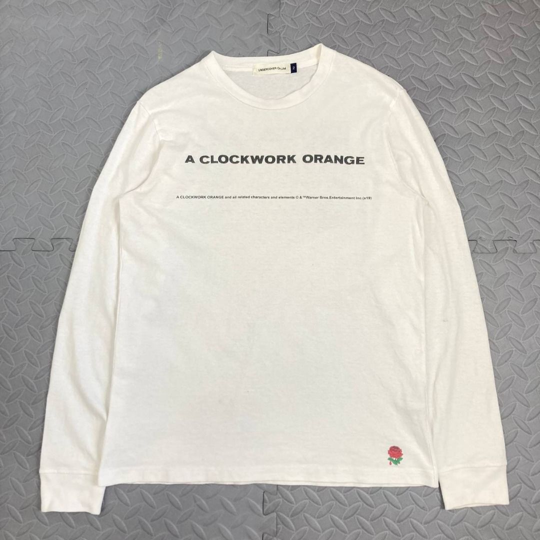 Undercover - 2019 ‘A Clockwork Orange’ Long Sleeves (Category: Tshirts & Polo Shirts ) located in Quezon City. Submitted by archived.g (Listing ID 1431351236, Image 2). Description: Undercover - 2019 ‘A Clockwork Orange’ Long Sleeves - Brand: Undercover Made in: Japan Year: 2019 Material: Cotton Color: White Size on tag: 2 Sizing: Measurements (flat, not stretched): Shoulders: 17” Sleeves: 25” Width: 19.5” Hem: 20” Length: 26.5” Color rating: 8.5