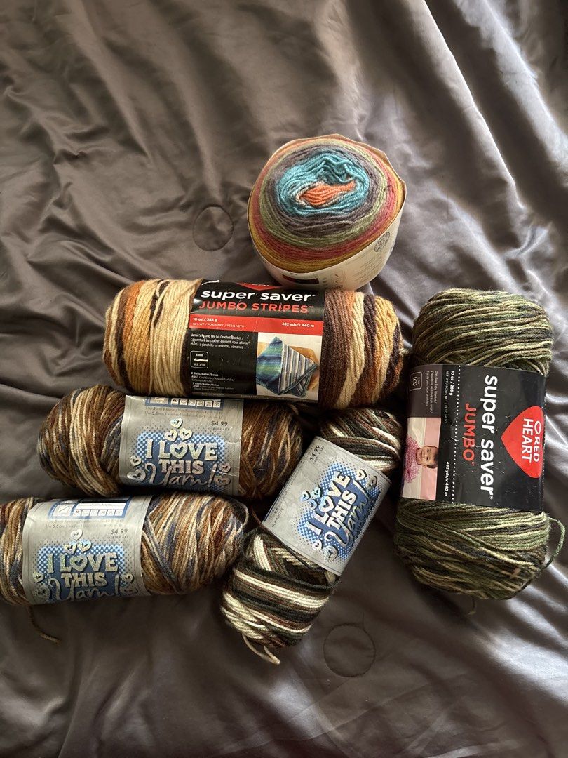 US YARNS FROM 🇺🇸 (Category: Handmade Craft) located in General Trias. Submitted by tiredbread_ (Listing ID 1451156170, Image 1). Description: NEGOTIABLE I love this yarn - 450 for each Red heart yarn - 750 for each Mandala yarn - 550 If take all, with discount! .