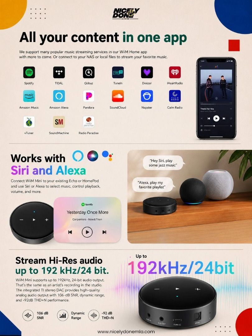 Wiim Mini (Category: Soundbars, Speakers & Amplifiers) located in Quezon City. Submitted by nicelydonemla168 (Listing ID 1451162380, Image 2). Description: 🎵✨ WiiM Mini. Your Existing Setup Just Got a Whole Lot Smarter. ✨🎵 You already have the speakers. You already have the amplifier. You already have the stereo system you love. What if you could make all of it — smarter? 📱🔊✨ That's exactly what the WiiM Mini does. One small device. Plugs rig