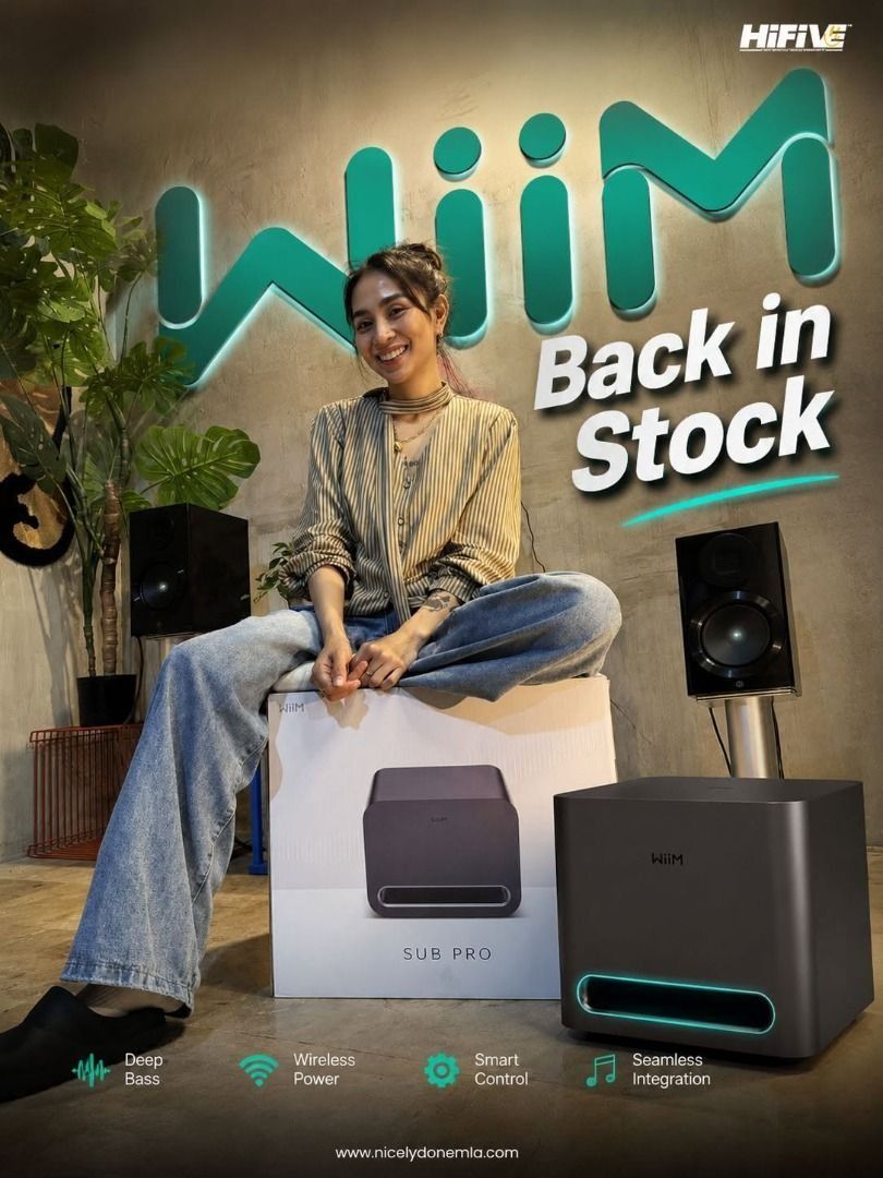 Wiim Sub Pro Wireless Powered Subwoofer (Category: Soundbars, Speakers & Amplifiers) located in Quezon City. Submitted by nicelydonemla168 (Listing ID 1451157022, Image 1). Description: 🎯 The WiiM Lineup is Finally Complete. WiiM Amp Ultra — Your streaming brain 🧠📱. All-in-one amplification + streaming + multi-room audio 🎵. WiiM Sub Pro 8" — The bass your system has been waiting for 💪🌊. 250W of controlled, room-filling low end 🔊. WiiM Wire