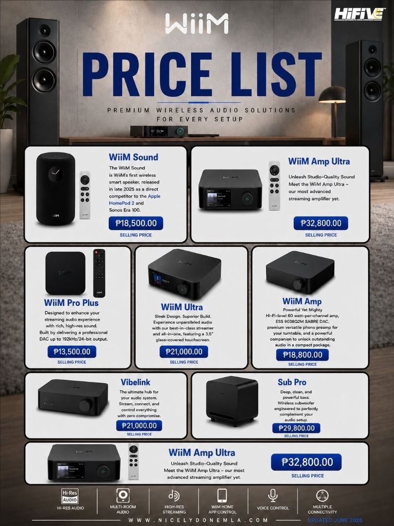 Wiim Sub Pro Wireless Powered Subwoofer (Category: Soundbars, Speakers & Amplifiers) located in Quezon City. Submitted by nicelydonemla168 (Listing ID 1451157022, Image 2). Description: 🎯 The WiiM Lineup is Finally Complete. WiiM Amp Ultra — Your streaming brain 🧠📱. All-in-one amplification + streaming + multi-room audio 🎵. WiiM Sub Pro 8" — The bass your system has been waiting for 💪🌊. 250W of controlled, room-filling low end 🔊. WiiM Wire