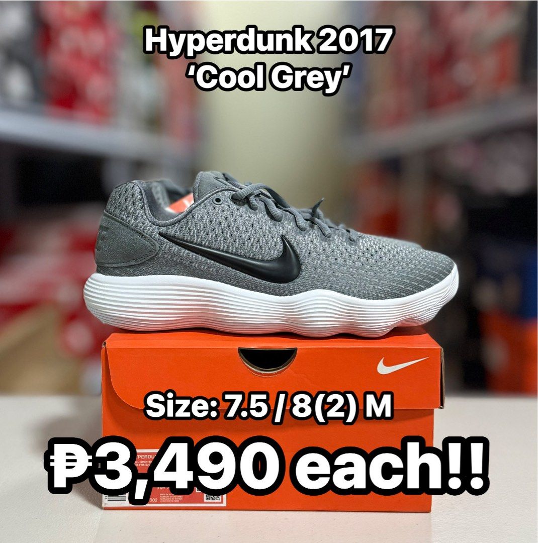 WTS‼️ Hyperdunk 2017 ‘Cool Grey’ ₱3,490 each!! (Category: Sneakers) located in Tanauan. Submitted by suelasdistrito (Listing ID 1451187650, Image 1). Description: WTS‼️ Hyperdunk 2017 ‘Cool Grey’ ₱3,490 each!! Size: 7.5 / 8(2) M Tanauan, Batangas Can ship nationwide (Flash / Lalamove).