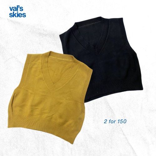 YELLOQ AND BLACK VEST BUNDLE (Category: Others Tops) located in Davao. Submitted by valskies (Listing ID 1451290853, Image 1). Description: .