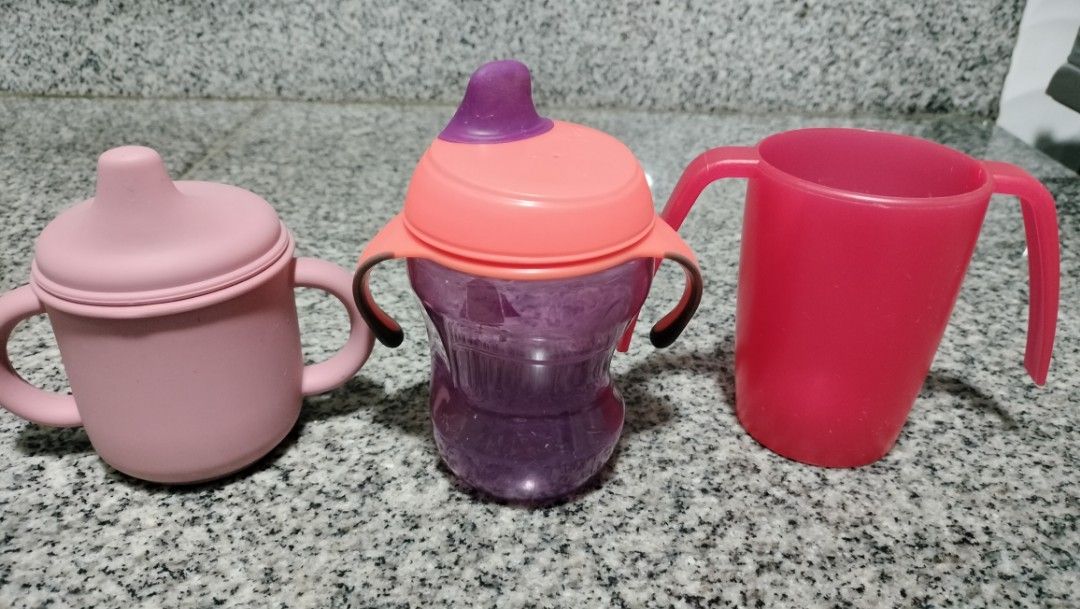 Take All 3pcs Tommee Tippee & Assorted Baby Sippy Cups (Category: Weaning & Toddler Feeding) located in Imus. Submitted by viaysthriftshop (Listing ID 1451411646, Image 2). Description: Take All 3pcs Baby Sippy Cups - ▪️Tommee Tippee Purple - soft spout, EUC ▪️Red cup - made in Germany, thick material, Like New ▪️Pink - no brand, silicone, Like New ▪️From UK 🇬🇧 Thrift Box 𝗠𝗢𝗣 ▪️GCASH ▪️Sh0pee COD/SPaylater @ ₱295 (or any Sh0pee payment metho