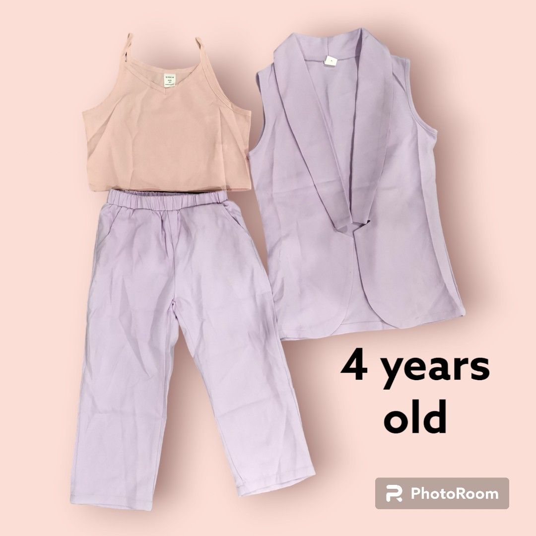 4y purple CEO coordinate. Shein (Category: Babies & Kids Fashion) located in Manila. Submitted by chavinstore21 (Listing ID 1451484431, Image 2). Description: Premium terno shein. Location :Dona Nicasia, Commonwealth, Quezon City. MOP :GCASH COURIER :LALAMOVE OR J&T DELIVERY. J&t sf rate: 65 for Metro manila / Luzon 100 for Visayas and minadanao. HAPPY ONLINE SHOPPING 😍.