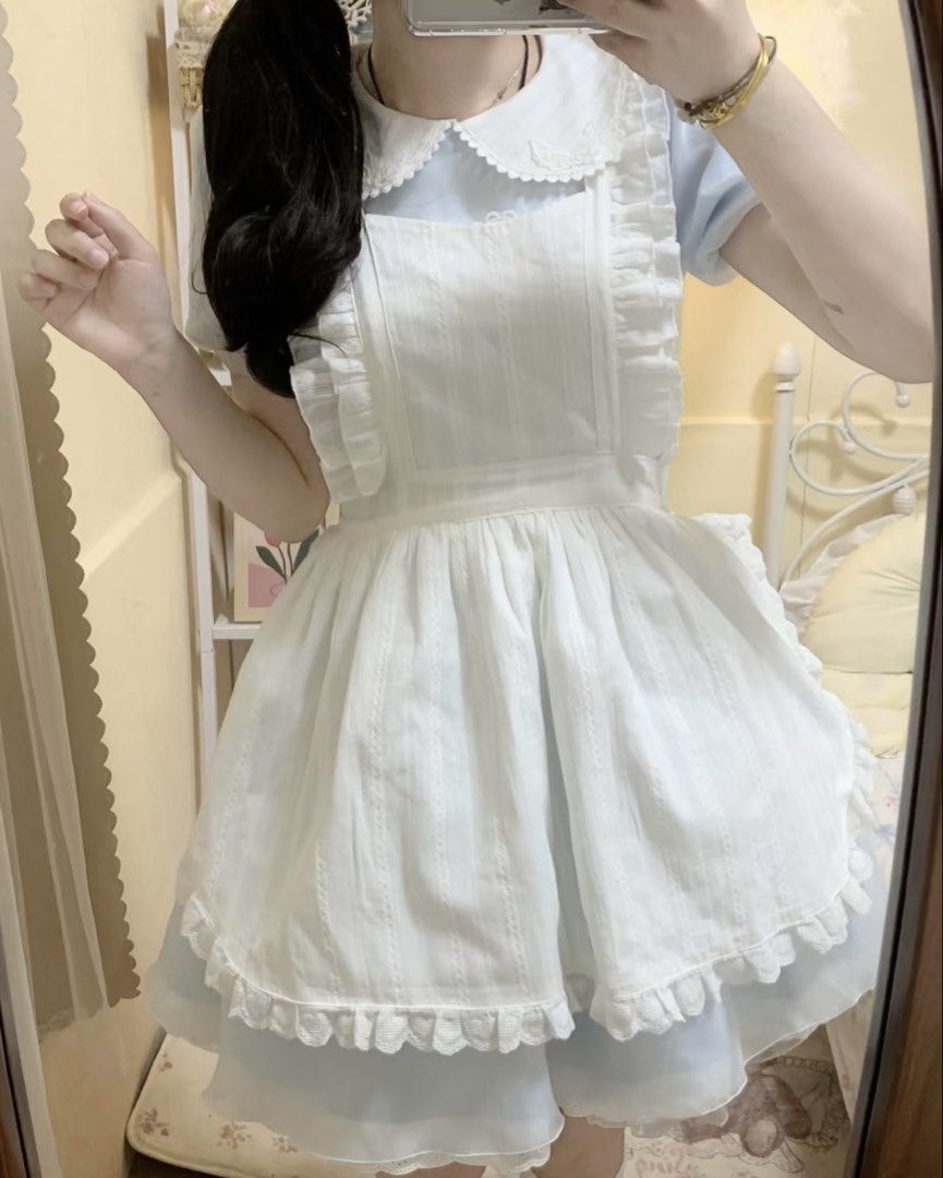 日系 國牌水色女僕連身裙 Lolita 水色界隈 女僕裝 cosplay 地雷系 量產型 （分類：連身裙）位於 Hong Kong。 由 shxxto 提交（商品編號 1451450393，圖片 2）。簡介： 穿1洗1 裙可以單穿 可參考圖4 可調景嶺站交收/sf到付。