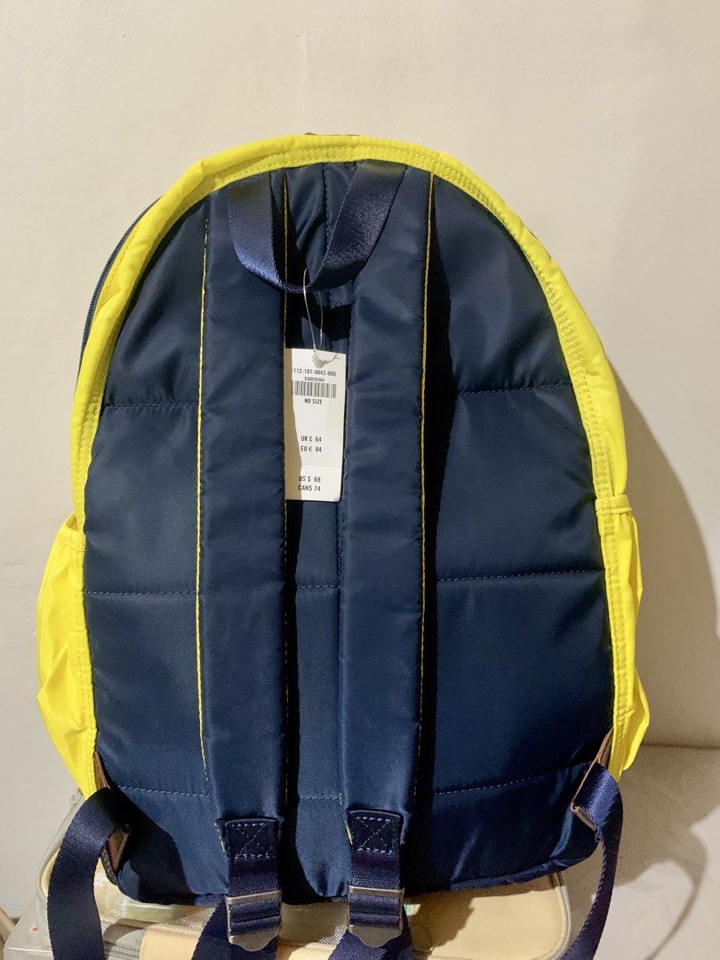 Abercrombie & Fitch Yellow & Navy Backpack (Category: Backpacks) located in Santa Ana. Submitted by wonisun (Listing ID 1451453637, Image 2). Description: Authentic Abercrombie & Fitch Backpack ✔ Brand new (never used) ✔ Complete with original tag ✔ Lightweight nylon material ✔ Spacious main compartment + front zip pocket + side bottle pockets ✔ Imported / authentic Price: ₱3,500 (slightly negotiable) MOP: GCASH MOD: JNT.