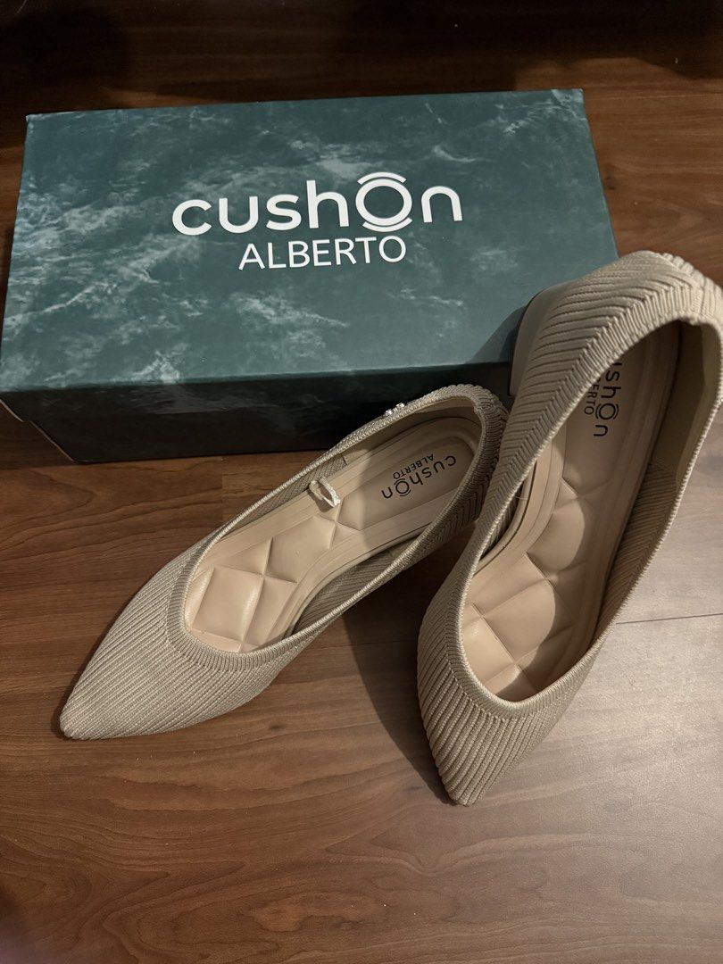 Alberto Block Heels (Category: Heels) located in Manila. Submitted by RyzelHachi (Listing ID 1451470147, Image 3). Description: - Beige knit heels from Alberto - Chic pointed toe design - Comfortable block heel for all-day wear - Flexible knit material for a perfect fit - Versatile: perfect for work or casual outings - Comes with original box -used once for baptism -still with dust bag and all -bought for 1699.