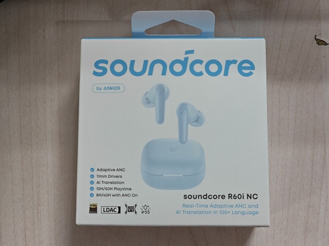 Anker Soundcore R60i NC (Category: Earphones) located in Cebu City. Submitted by lienrath (Listing ID 1451326486, Image 1). Description: Brand new, unused pair of Soundcore r60i NC. RFS: Upgraded to another TWS pair of earphones. Shipping from Cebu.