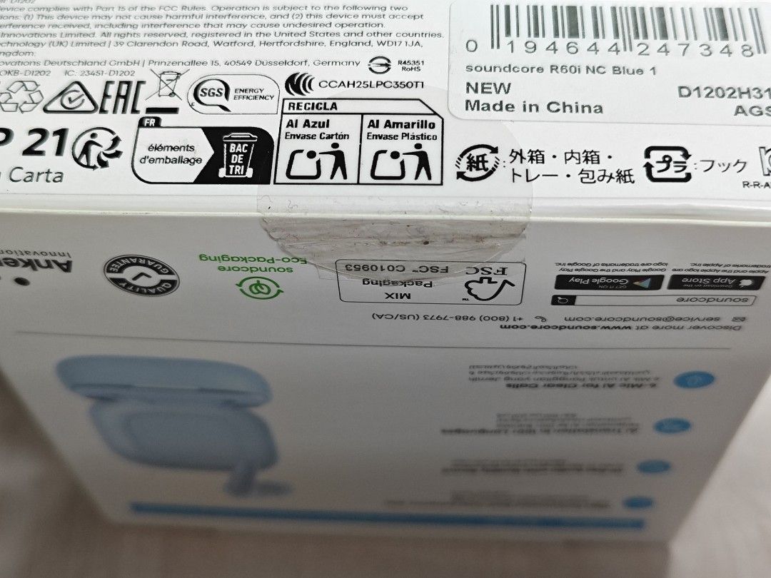 Anker Soundcore R60i NC (Category: Earphones) located in Cebu City. Submitted by lienrath (Listing ID 1451326486, Image 2). Description: Brand new, unused pair of Soundcore r60i NC. RFS: Upgraded to another TWS pair of earphones. Shipping from Cebu.