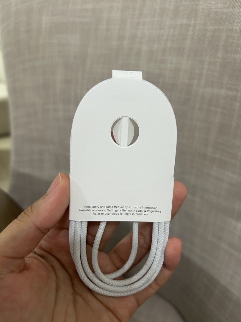 Apple USB-C 60W Woven Charge Cable (1m) (Category: Chargers & Cables) located in Manila. Submitted by amntirao (Listing ID 1451465381, Image 2). Description: - Original Apple USB-C Charging Cable - 1 Meter Length - Durable Braided Cable Design - Comes in Original Packaging - Ideal for Charging MacBooks.