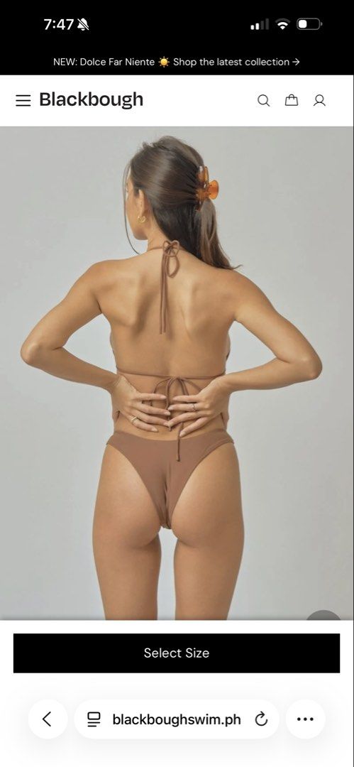 Blackbough Martini - Cocoa (Category: Bikinis & Swimsuits) located in Muntinlupa City. Submitted by _s0phia (Listing ID 1451442545, Image 2). Description: used once m top m high rise cheeky bottoms original price: 5865.