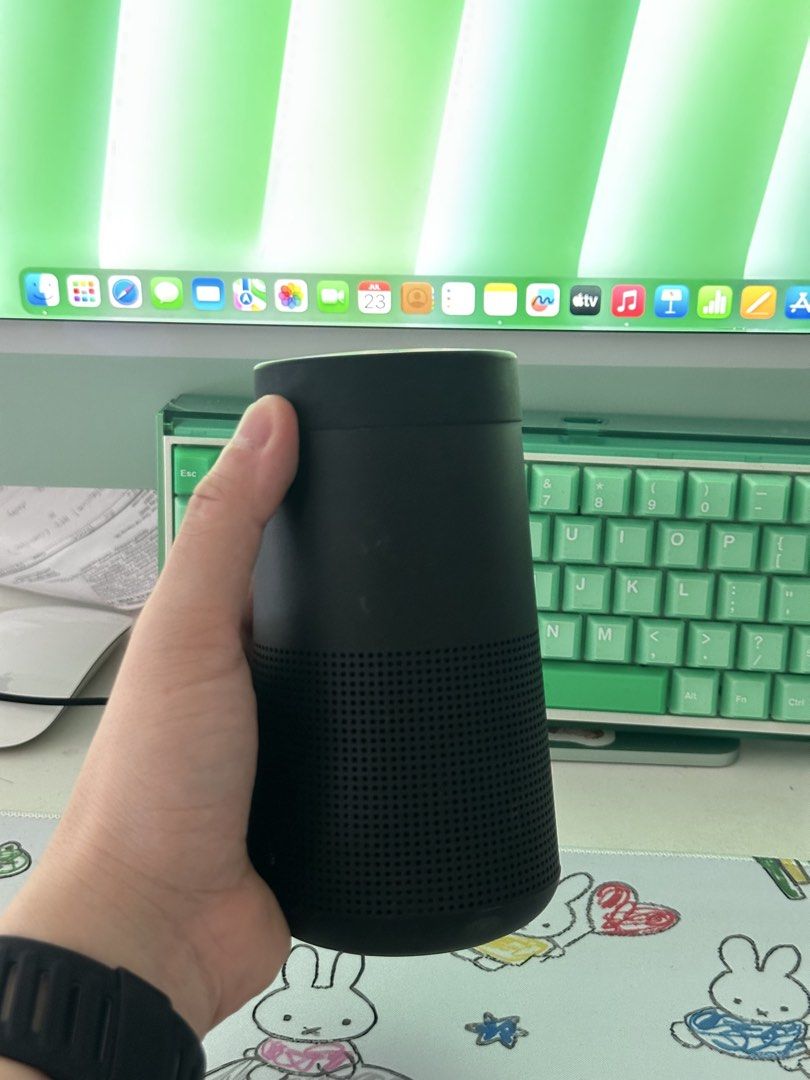 Bose SoundLink Revolve II Bluetooth Speaker (Category: Soundbars, Speakers & Amplifiers) located in Quezon City. Submitted by yoshiyama86 (Listing ID 1451405949, Image 3). Description: - Black Bose SoundLink Revolve+ portable wireless speaker - Delivers great sound quality - Connects easily via Bluetooth - Convenient volume and power controls on top - Charging port located at the bottom - Shows minor scuffs on the body, but functions perfectly - 