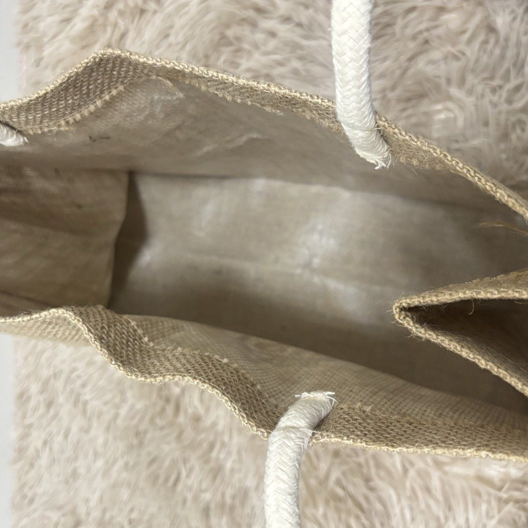 burlap bag (Category: Shoulder Bags) located in Manila. Submitted by lavieelle (Listing ID 1451463718, Image 3). Description: - eco friendly jute tote bag - with black bible print in front - spacious, can be used as every day bag - rfs: decluttering .