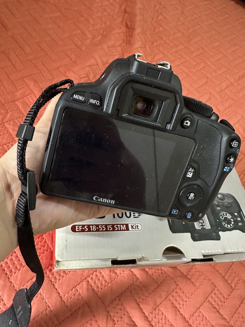 Canon EOS 100D EF-S 18-55 IS STM Kit DSLR Camera (Category: Cameras) located in Manila. Submitted by ericayoo (Listing ID 1451516726, Image 3). Description: - Canon EOS 100D DSLR camera - EF-S 18-55mm IS STM kit lens included - Original box and manuals included - Ideal for beginners and enthusiasts - Easy to handle and operate - Capture your moments with this reliable Canon camera.