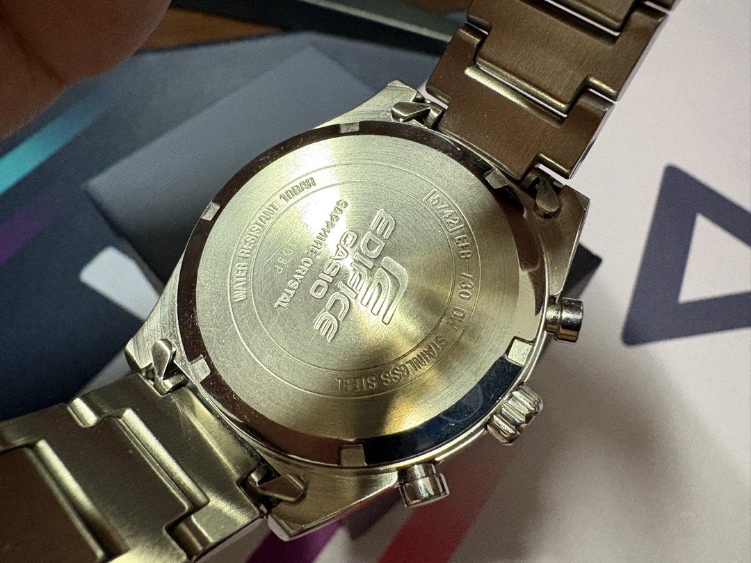 CASIO EDIFICE EFB-730D-2BV (Category: Men's Watches) located in Marikina City. Submitted by mashed_tofu (Listing ID 1451418940, Image 2). Description: - Like new - No scratches at the dial - Very minimal scratches at the bracelet - Bought last April 2026 - Box included.