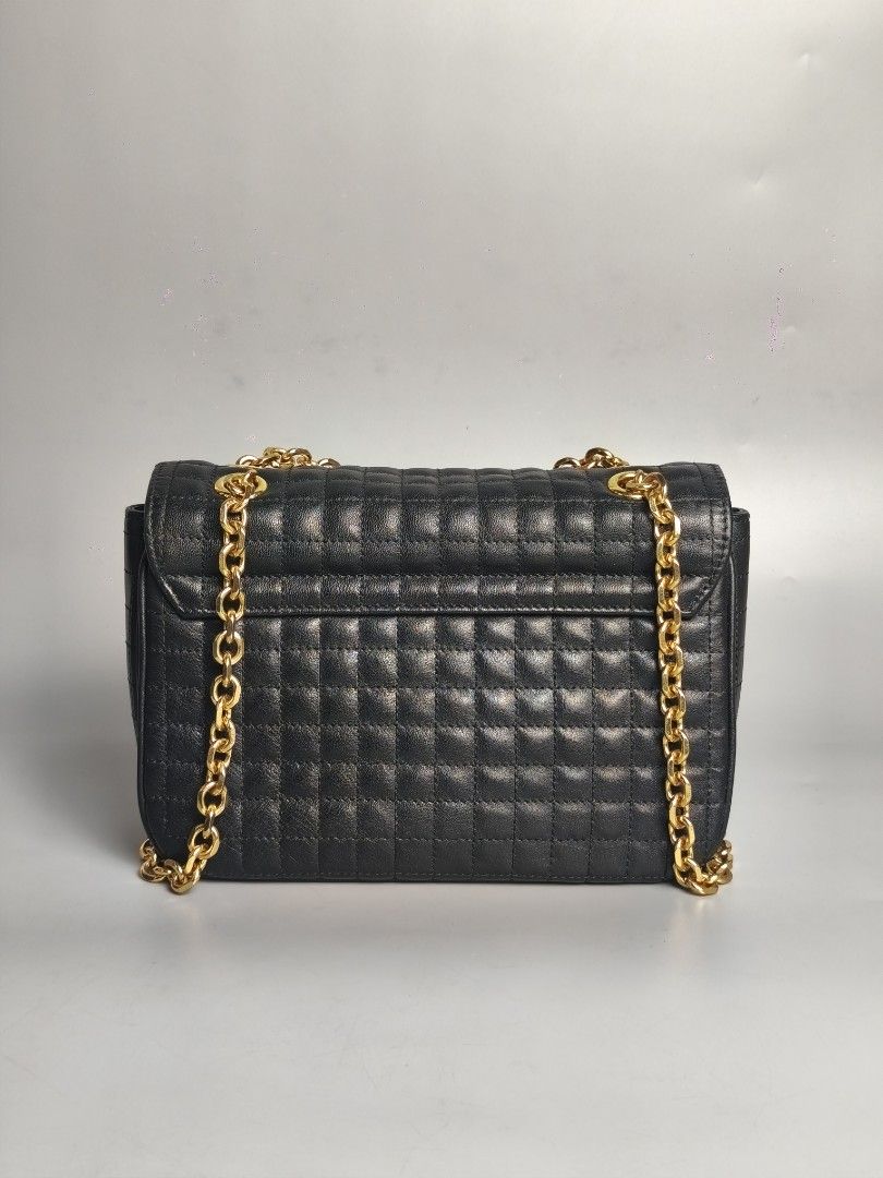Celine Black Quilted Leather Medium C Flap Shoulder Bag (Category: Luxury Bags & Wallets) located in Bulacan. Submitted by dopamineph (Listing ID 1451413991, Image 2). Description: Celine Black Quilted Leather Medium C Flap Shoulder Bag Pre-loved from Japan 🇯🇵 Excellent Condition Size: Medium Made in Italy Calfskin Leather 100% No Issue Dm for sure buyer 📩 MOP: Gcash / Maya / BPI Courier: J&t / Lbc / Lalamove Location: SJDM Bulacan.