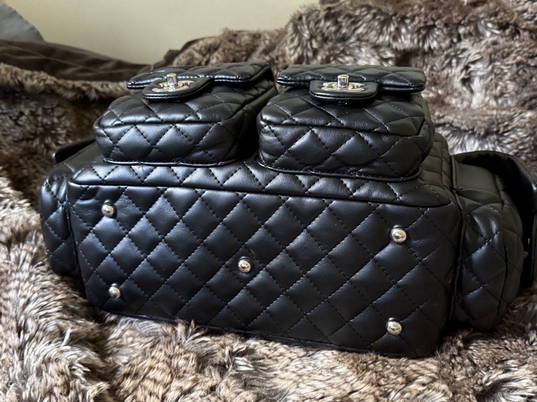 CHANEL REPORTER BAG (Category: Tote Bags) located in San Fernando. Submitted by _ingeolmi (Listing ID 1451341144, Image 2). Description: y2k, edgy chic, avril lavigne, model off-duty, street style vibes. all black quilted shoulder bag with silver hardware and multiple flap pockets. Spacious enough for your daily essentials 🖤🖤 (NGA)self authenticate can nego ❤️ .