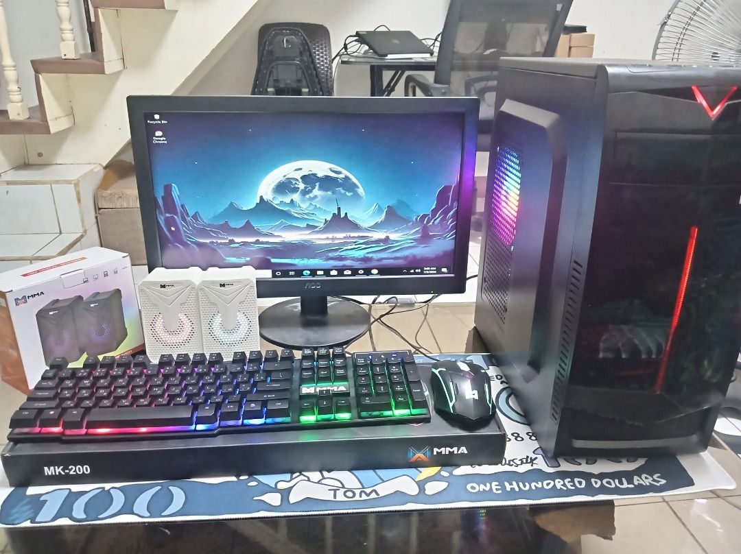 computer set (Category: Desktops) located in Manila. Submitted by hahna_kim.ortiguez04 (Listing ID 1451389527, Image 1). Description: 💻 A4 6300 Budget Meal Computer Set 💻 ✅ AMD A4 6300 3.7GHZ PROCESSOR ✅ GIGABYTE FM2+ DDR3 MOTHERBOARD ✅ 8GB DDR3 RAM MEMORY ✅ 500GB HDD STORAGE ✅ GENERIC PSU / INTEX CASE WITH LED FAN 🖥️ AOC 20' M2060SWD LED MONITOR ✔ COMPLETE WITH CABLES! 🎁 FREE INCLUSIONS: ✅ BRAND NEW EXTENDED MOUSEPAD ✅ BRAND NEW MMA M-1054 L