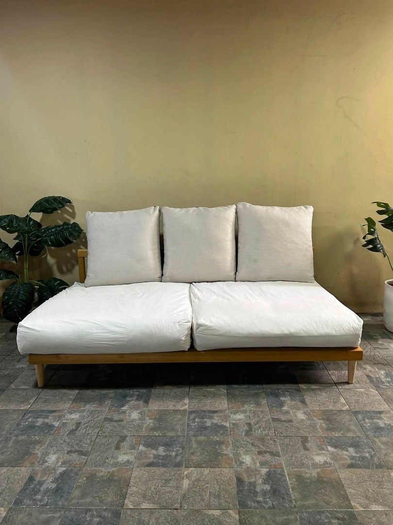 Daybed Sofa (Category: Sofas) located in Meycauayan. Submitted by marygracecasimiro (Listing ID 1451516933, Image 1). Description: Imported Washable Cover Sofa Bed/Daybed from Japan P20,000 lang suki 73x40x18in Big n Bulky Solid Wood Sofa Bed Daybed Super Ganda Washable ang Cover Deep Clean n Sanitized Walang Sag Walang Lubog Super Comfy Heavy Duty No issue Good Condition Minor scratch From Japan♥️.