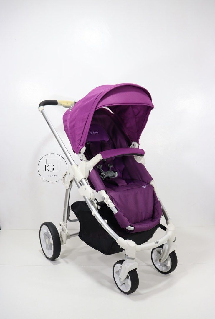 Fedora S9 Newborn Stroller Reversible Stroller from Korea (Category: Strollers) located in Valenzuela. Submitted by jgalano1 (Listing ID 1451441931, Image 1). Description: Stroller Brand: Fedora S9 Purple Lychee Condition: Used, good condition with few scratches. Age Recommendation: Newborn to toddler. Maximum weight limit is up to 20kgs. Features: -Fully recline -Reversible seat -Adjustable footrest -Removable bumper bar -5-point safety belt -Se