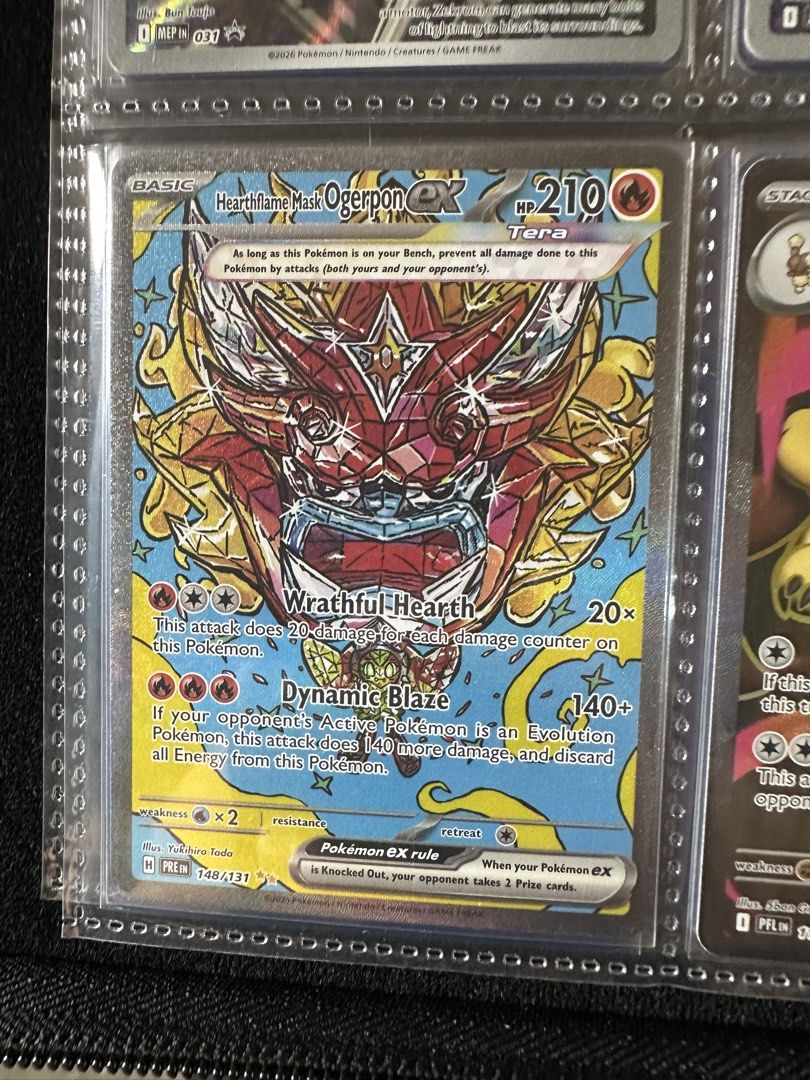 Hearthflame Mask Ogerpon EX SIR Pokemon (Category: Raw Singles) located in San Fernando. Submitted by renleads (Listing ID 1451334388, Image 1). Description: RFS: Unblinging decks/decluttering Shipping shouldered by buyer; cards from Pampanga; free shipping if will get 3+ cards Meet-up: Can do at Boni MRT Station but need to schedule ahead of time; or San Fernando, Pampanga.