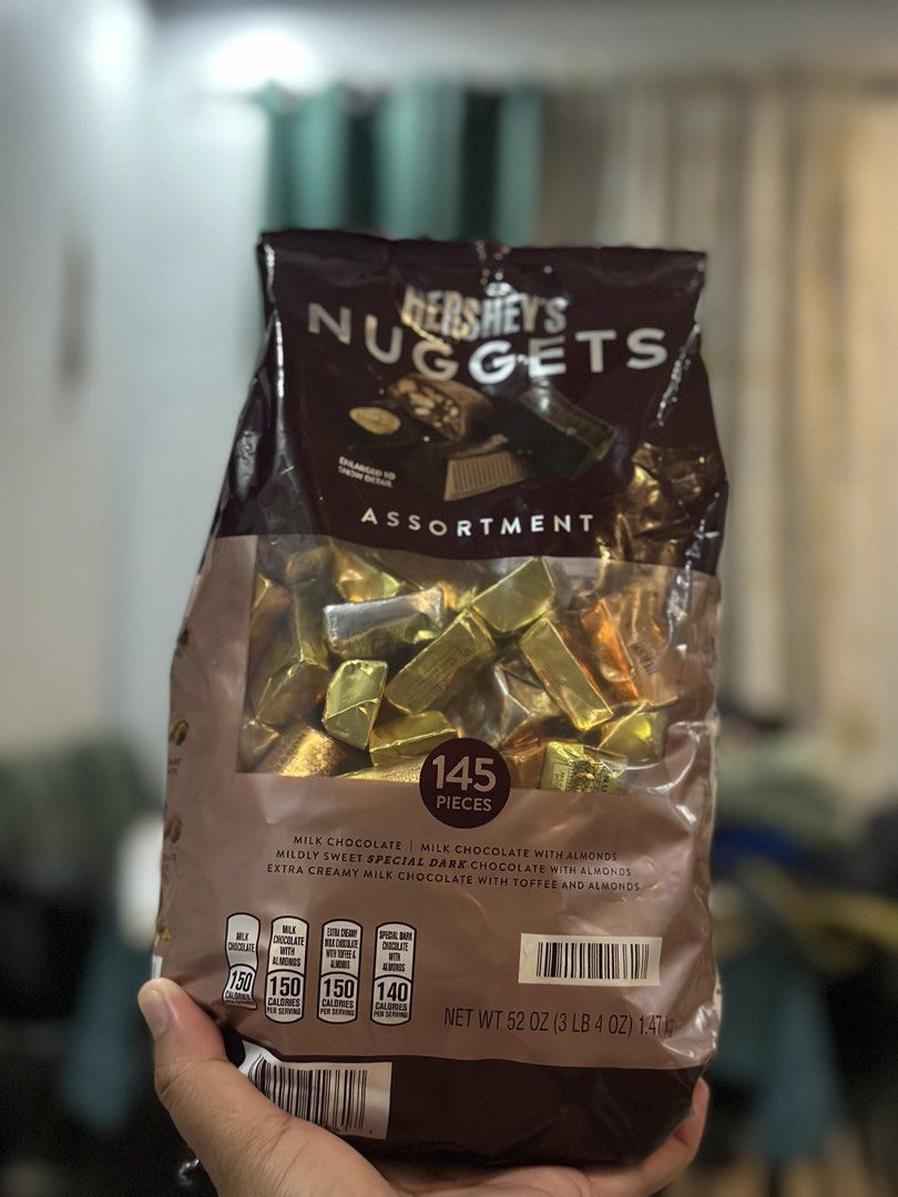 Hersheys Nuggets Assortment - 145pc - 1.47kg (Category: Packaged & Instant Food) located in Manila. Submitted by iamchris0725 (Listing ID 1451473333, Image 1). Description: ✨ Fresh from the USA 🇺🇸 | On-Hand Items ✨ 🍫Hershey’s Nuggets Assortment • 145pcs pack/1.47kg ₱1,999 + SF On-hand and ready to ship. 📍 San Pedro Laguna Message me to reserve yours! 💌.