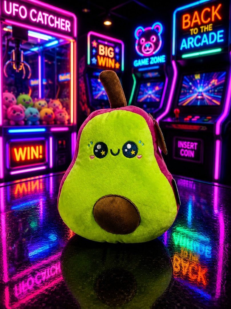 Hugsees Avocado (Category: Plushies & Soft Toys) located in Manila. Submitted by pixelpicker (Listing ID 1451325130, Image 1). Description: - Adorable avocado plush toy - Bright green with pink outline and brown pit - Features big, sparkly eyes and a cute stem - Super soft and cuddly - Ideal gift for avocado lovers - Perfect as a fun room decoration.