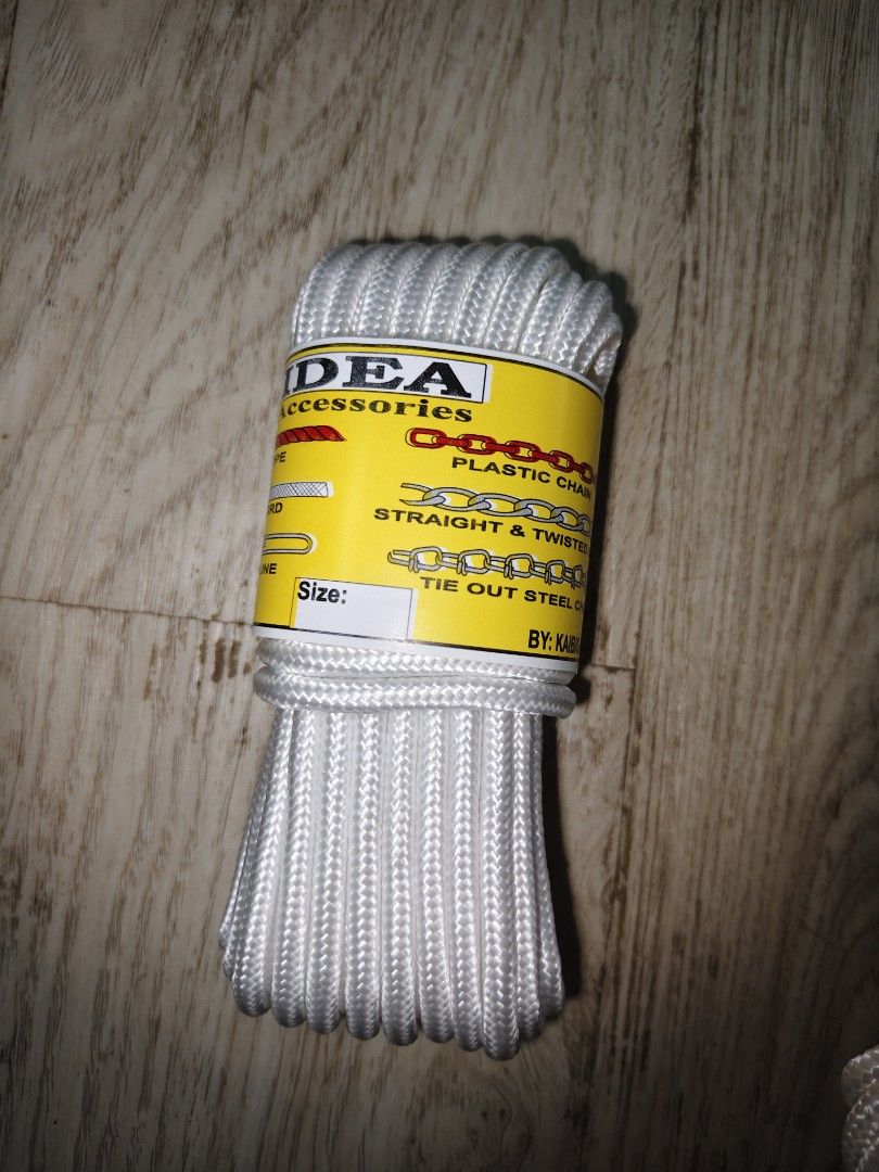 IDEA nylon rope (Category: Necklaces) located in Quezon City. Submitted by LgbtMerch (Listing ID 1451407832, Image 1). Description: 10meters for camping, flagpole rope etc.