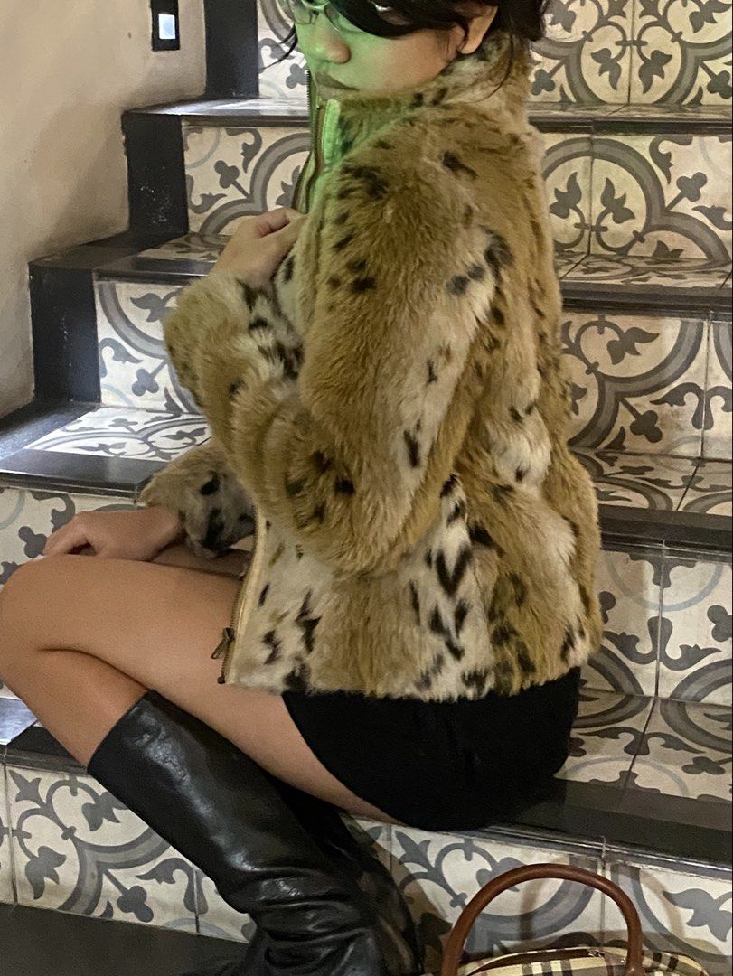 [INCH CHECK] incede leopard deer cheetah print fur coat jacket (Category: Coats, Jackets and Outerwear) located in Baguio. Submitted by decalcomanias (Listing ID 1451475897, Image 3). Description: measurements washtags in the pics mod jnt mop gcash.