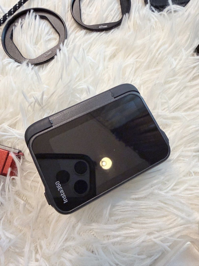 Insta360 Ace Pro 2 Action Camera with Accessories (Category: Cameras) located in Kuala Lumpur. Submitted by izzymusamu99247 (Listing ID 1451356214, Image 3). Description: - Insta360 Ace Pro 2 Camera - IR-lens filter included - Lens filters (49mm, 52mm) - Protective case - Lanyard - Extra batteries - Grip handle - Cleaning cloth - All items shown in photos are included - Free Camera Bag! - Ready for your next adventure!.