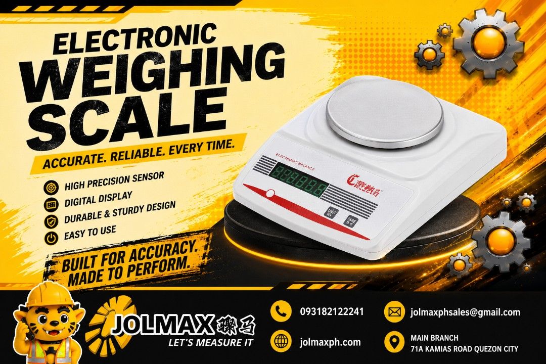 Jolmax Electronic Weighing Scale - High Precision Digital Display (Category: Health Monitors & Weighing Scales) located in Quezon City. Submitted by and_reaaaa11 (Listing ID 1451343138, Image 1). Description: The Portable Electronic Scale is your reliable partner for quick and accurate weighing. Lightweight, easy to carry, and designed for everyday use—perfect for luggage, parcels, shopping, fishing, and more. 📩 Message us today for inquiries an