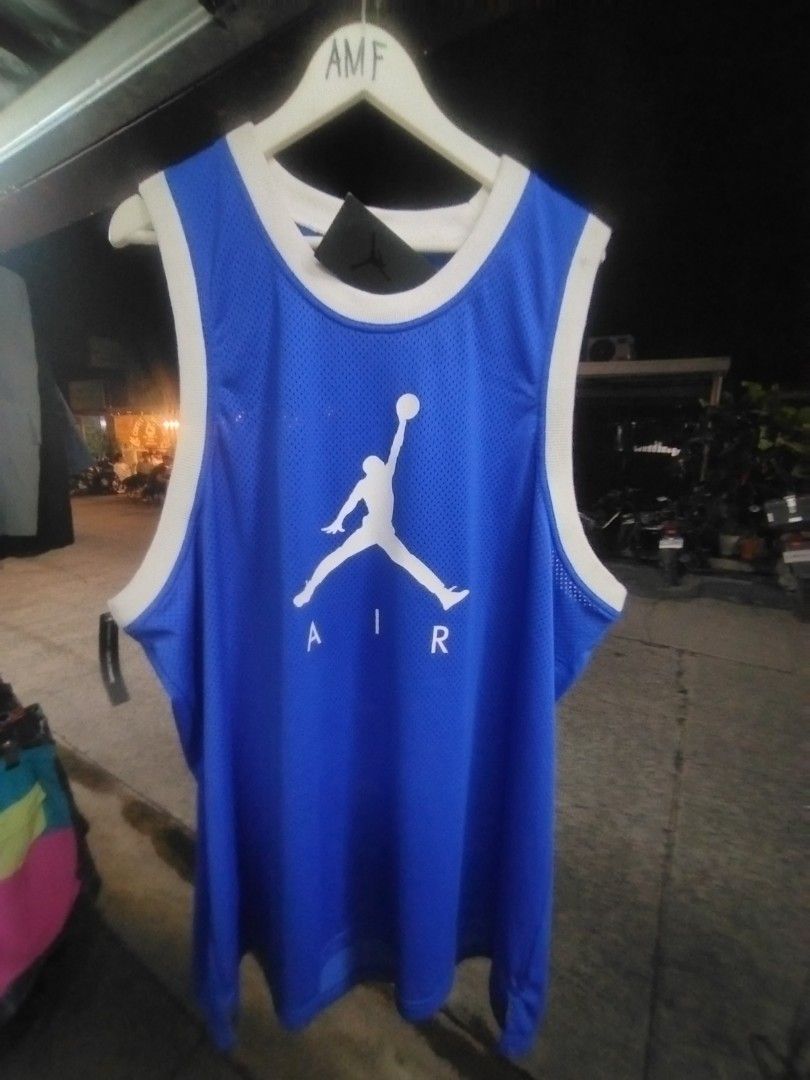 Jordan 23 Blue Basketball Jersey (Category: Activewear) located in Cabuyao City. Submitted by safemoon.8f1efa (Listing ID 1451515855, Image 2). Description: - Authentic Blue Jordan Basketball Jersey - Features iconic #23 on the back - Classic Jumpman logo on the front - Brand new with original tags attached - Made with breathable mesh material - Ideal for any Michael Jordan enthusiast.