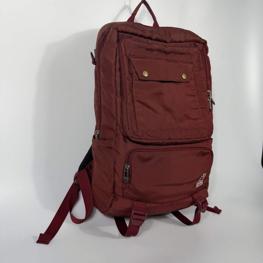Kangol Hidden Backpack (Category: Backpacks) located in Bacolod City. Submitted by freshstuff13 (Listing ID 1451344883, Image 3). Description: Kangol Hidden Backpack Excellent Condition INFORMATION - Size: W29cm X H 46cm X D 14cm One-point genus: W42cm X H27cm Capacity: 21L Material: 100% nylon (8400) The laptop pocket and main pocket are separated, making storage convenient. The front pocket has a magnetic closure. A leather key ring is stored s