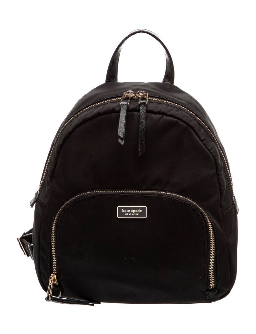 Kate Spade Black Nylon Backpack (Category: Backpacks) located in Cavite. Submitted by kateyaaa (Listing ID 1451491624, Image 1). Description: - Classic black Kate Spade nylon backpack - Elegant gold hardware and zippers - Convenient front zip pocket - Spacious main compartment for all your essentials - Adjustable straps for a comfortable fit - Ideal for everyday use or travel Height: 11.3 inches (28.7 cm) Width: 9.6 inches (24.4 cm) Depth: 4 inch