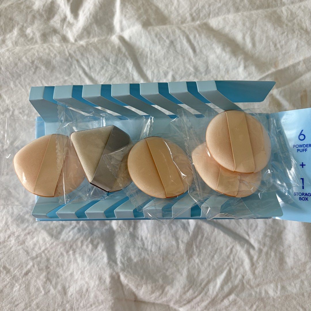 KKV Powder Puff set with box (5 pcs puff only) (Category: Makeup) located in Makati City. Submitted by eggcloud (Listing ID 1451344918, Image 2). Description: 👋 pls read all before chat: - fixed price, sold as set only - all pics posted already, pls scroll - purchased from Kkv physical store - rfs: used 1 only, not using the rest 💵 payment: gcash/maya 🛵 if delivery: sf paid by buyer, shipping via lalamove/grab from Makati (wag na po itanong if