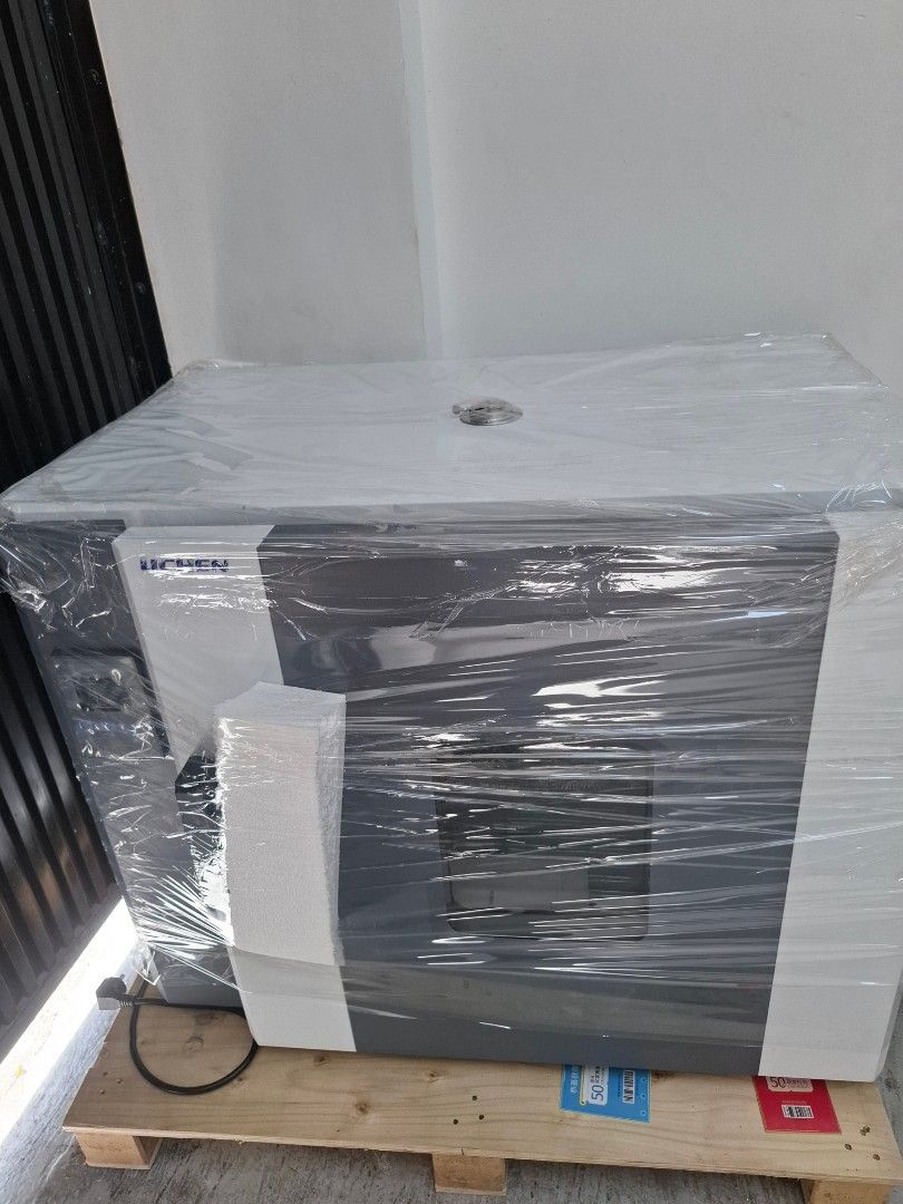 LICHEN Laboratory Oven Incubator (Category: Ovens & Toasters) located in Caloocan City. Submitted by aicadc (Listing ID 1451386099, Image 3). Description: - LICHEN brand laboratory oven - Digital display for precise temperature control - Includes shelves for ample storage - Unit is plastic-wrapped, ready for transport or storage - Perfect for laboratory applications.